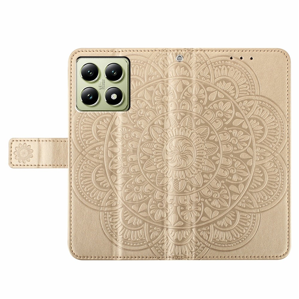 Mandala könyv tok Xiaomi 15T-hez - arany színű