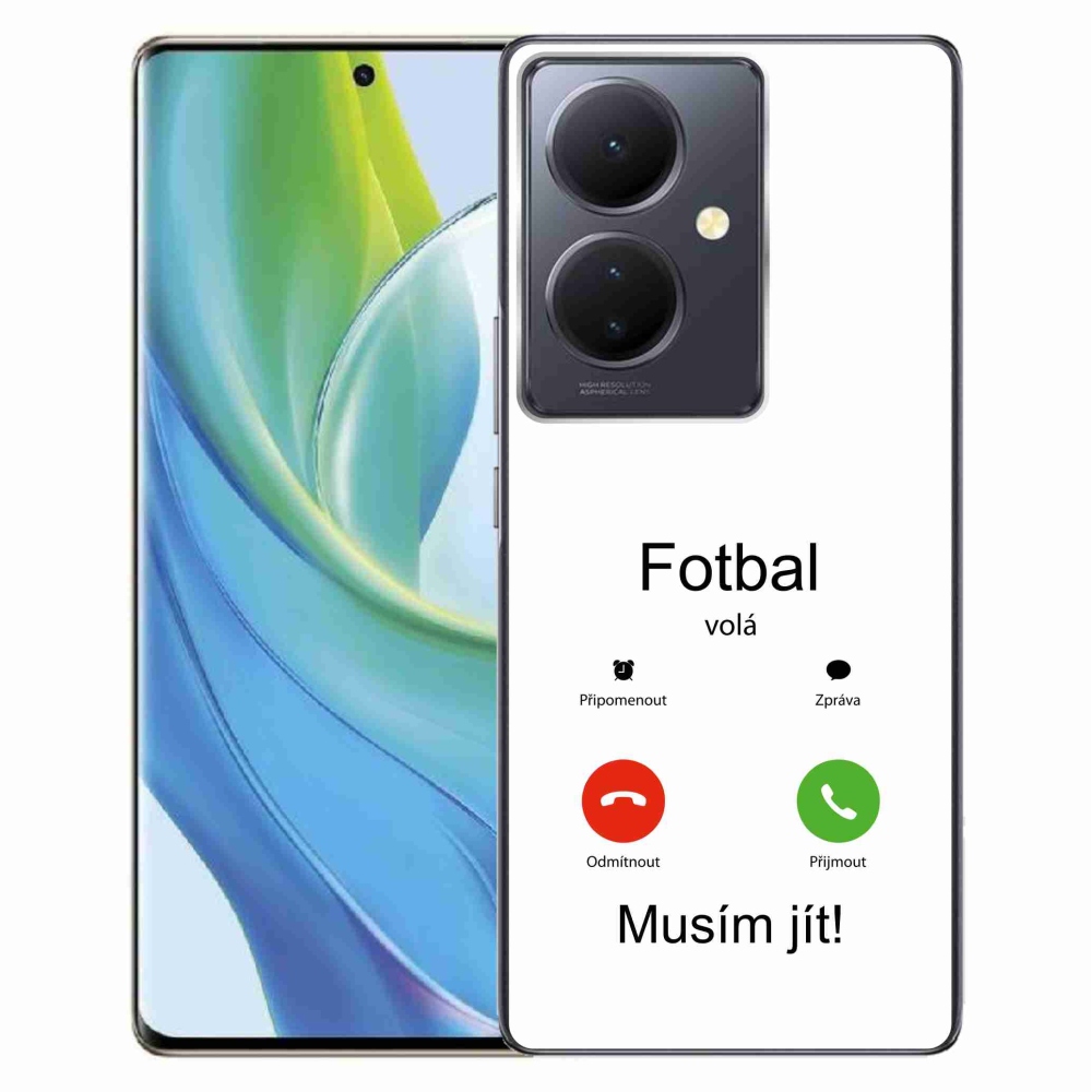 Gél borító mmCase a Vivo V29 Lite 5G-n - futballhívások fehér háttérrel