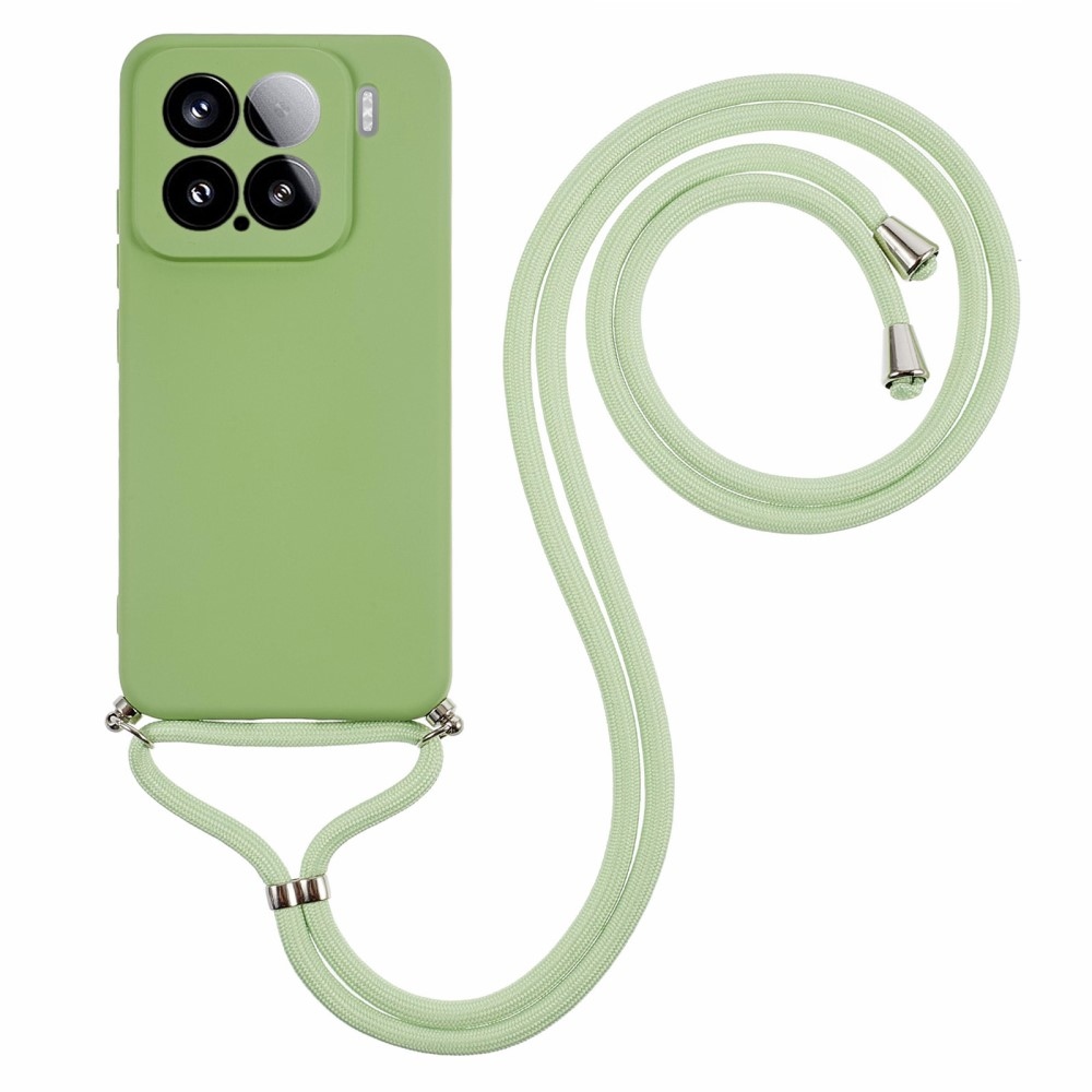 Bélés zselés tok zsinórral Xiaomi 15 - világoszöld