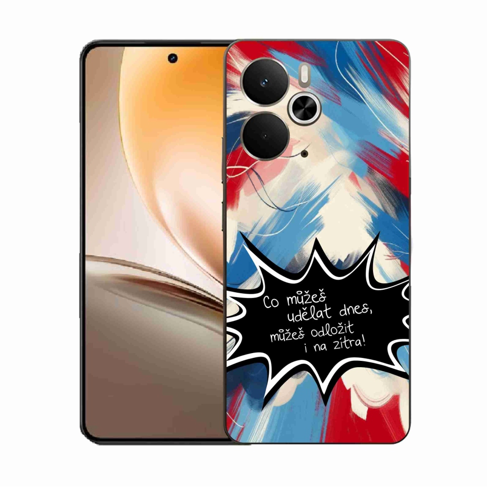 Gél borító mmCase a Realme 14 5G/14T 5G készülékhez - vicces szöveg 9 fekete háttér