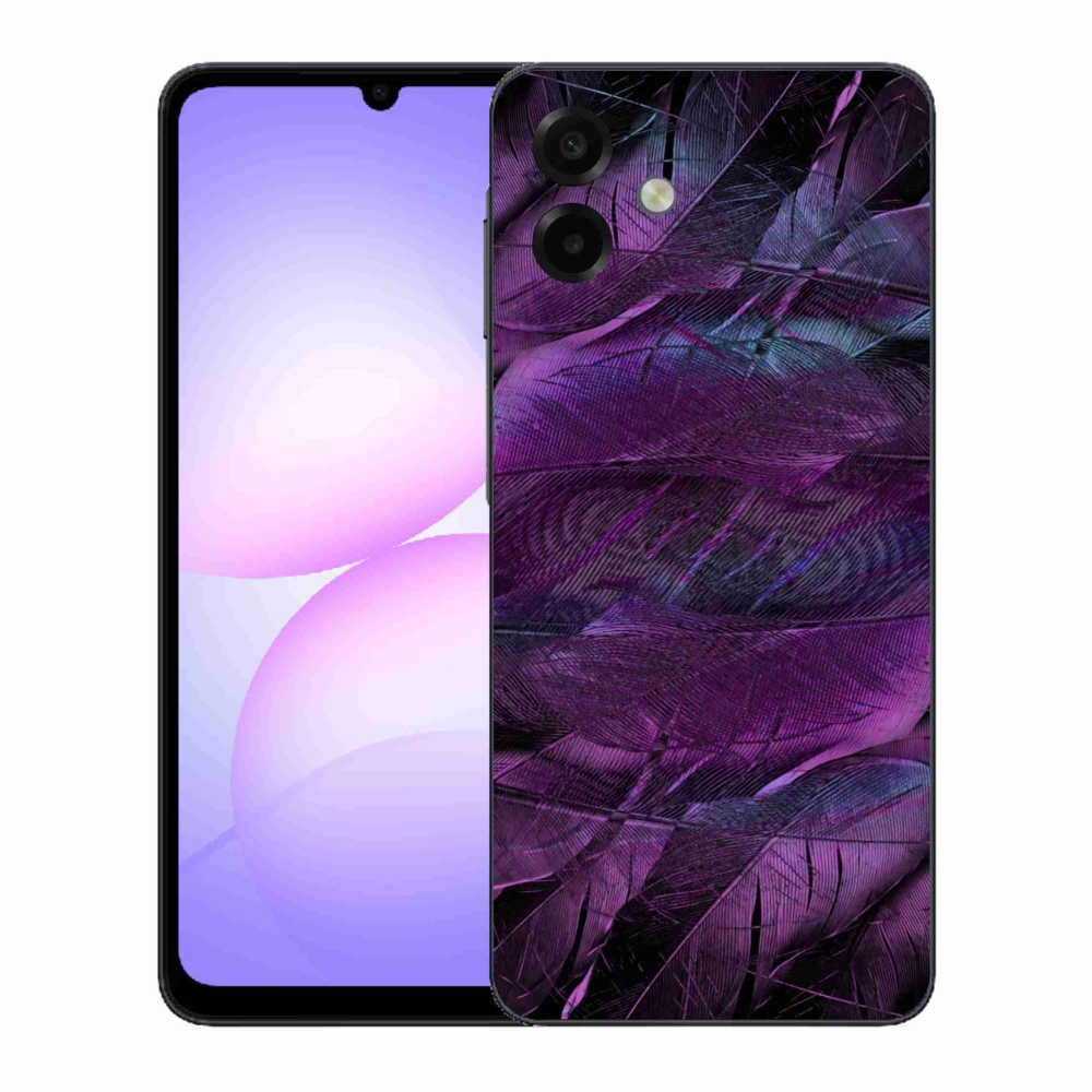 Gél védőhuzat mmCase Samsung Galaxy A07 4G - lila tollakhoz