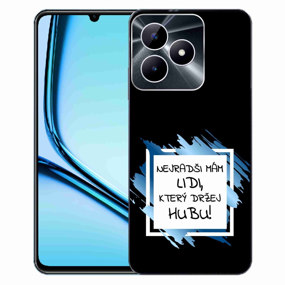 Gél borító mmCase a Realme Note 50 készülékhez - vicces szöveg 7 fehér és fekete háttérrel