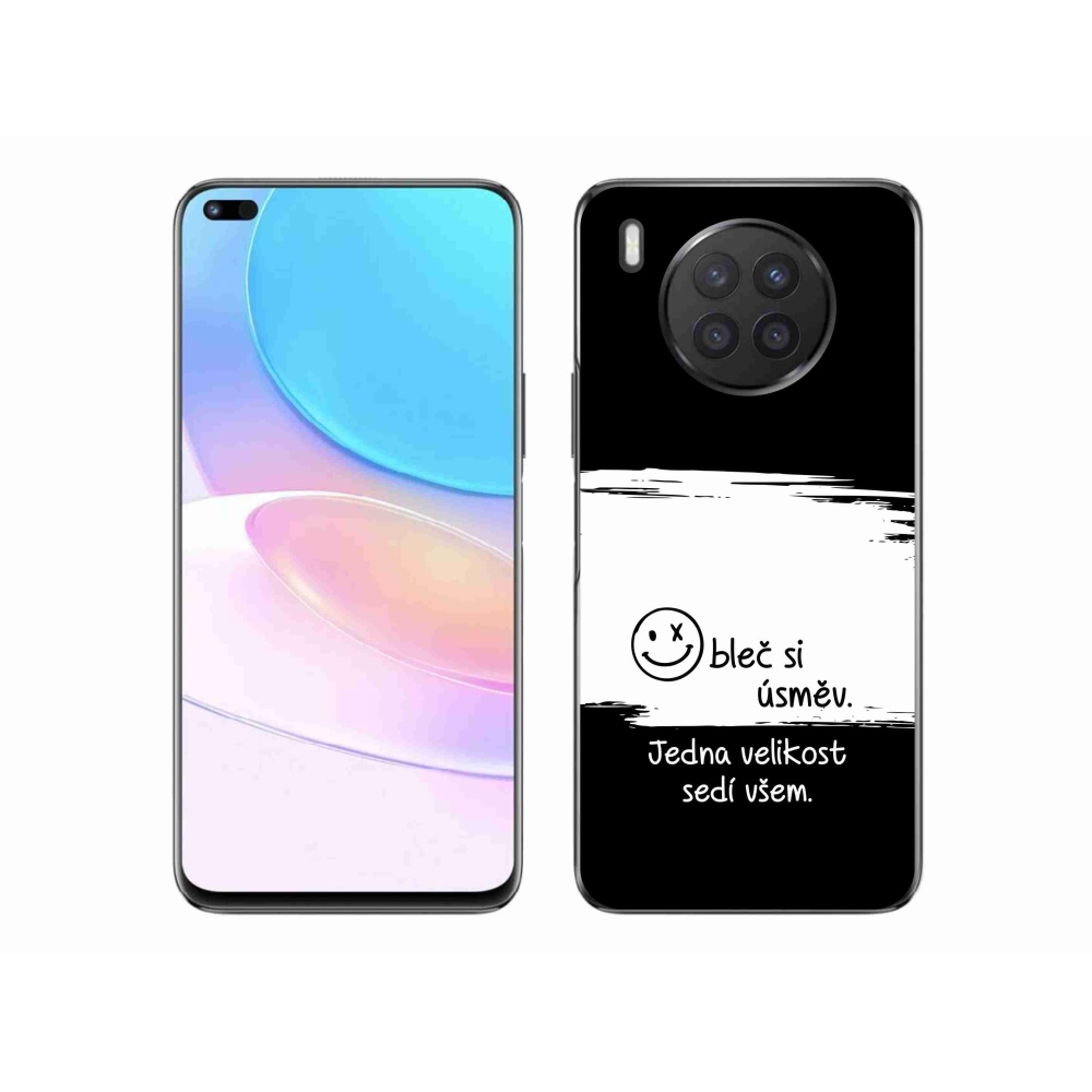 Gél borító mmCase a Huawei Nova 8i készülékhez - vicces szöveg 8 fehér és fekete háttérrel