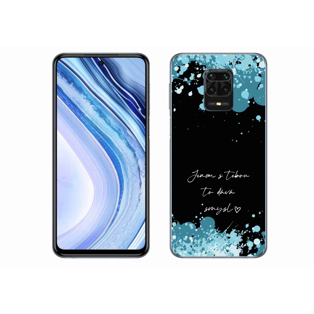 Gél borító mmCase a Xiaomi Redmi Note 9 Pro-hoz - szerelmes szöveg fekete háttérrel