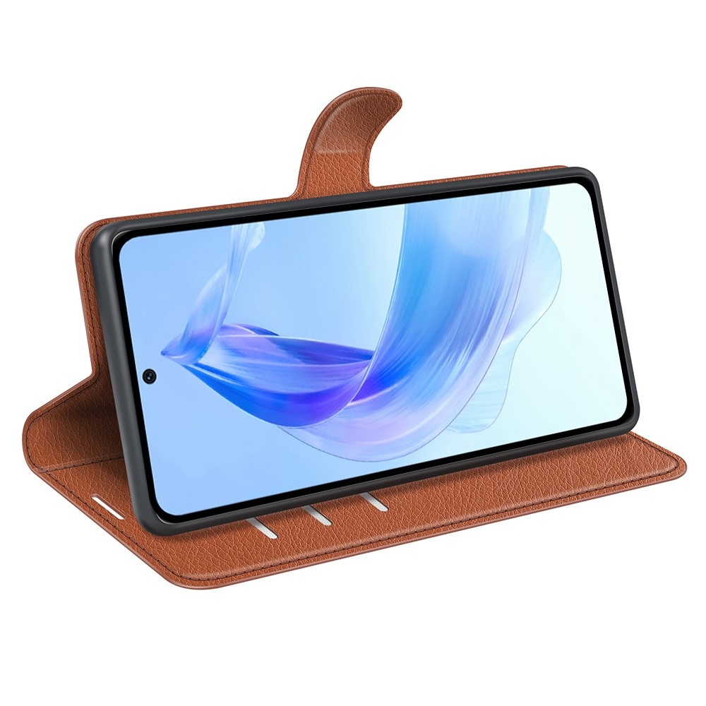 Litchi könyvtáska Honor 90 Lite-hoz - barna