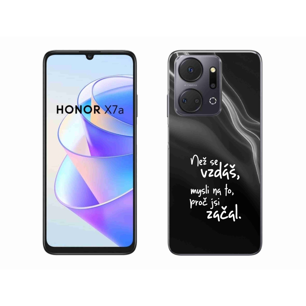 Zselés borítás mmCase a Honor X7a készülékhez - idézet 2 fekete háttér