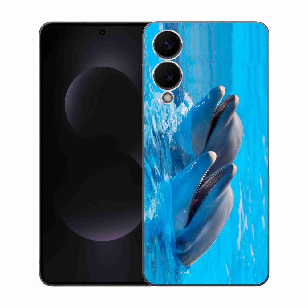 Zselés borítás mmCase Samsung Galaxy S25 Edge készülékhez - delfinek