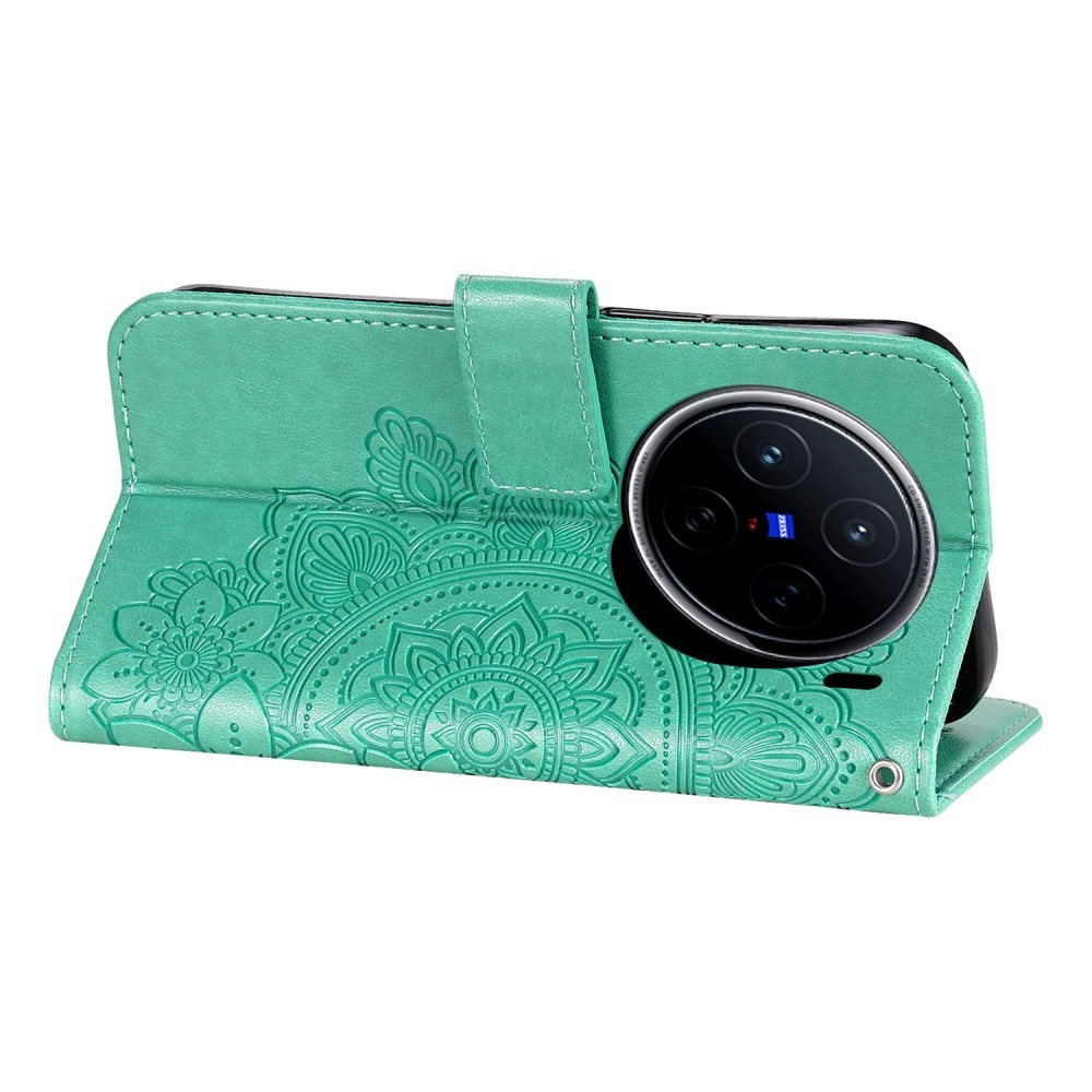 Mandala könyv tok a Vivo X200 5G-hez - teal színű