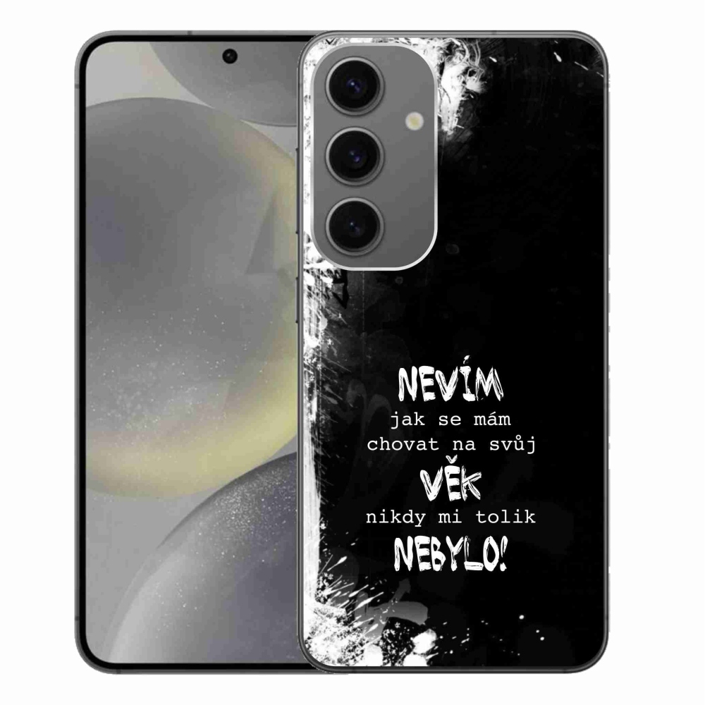 Gél borító mmCase Samsung Galaxy S24+ készülékhez - vicces szöveg 14 fekete háttér