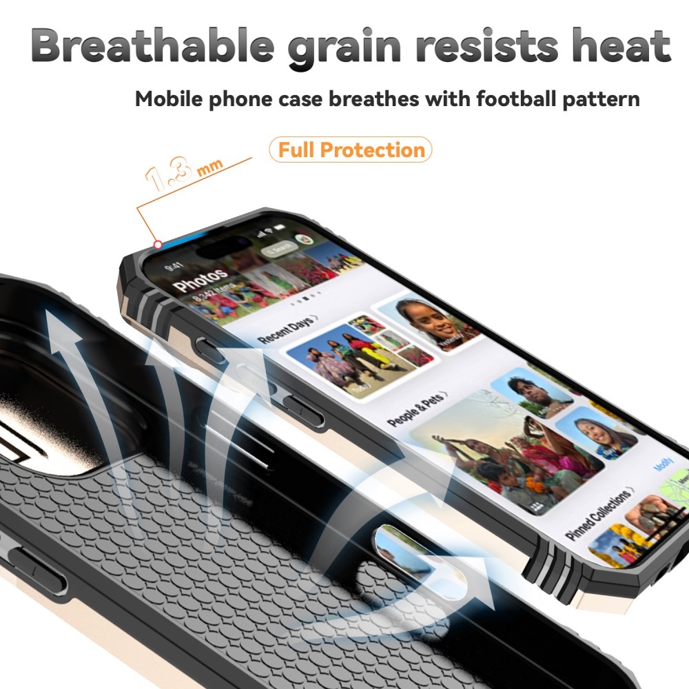 Tartós csúszásálló borítás iPhone 16 Pro készülékhez - arany színben