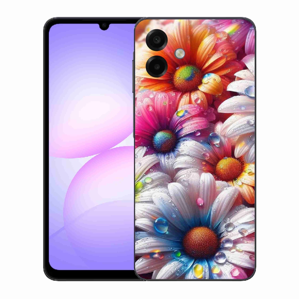 Zselés borítás mmCase Samsung Galaxy A07 4G - színes margarétákhoz