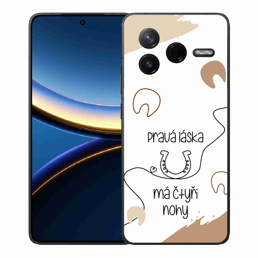 Gél borítás mmCase a Xiaomi Poco F7 Pro számára - ló motívum fehér háttérrel