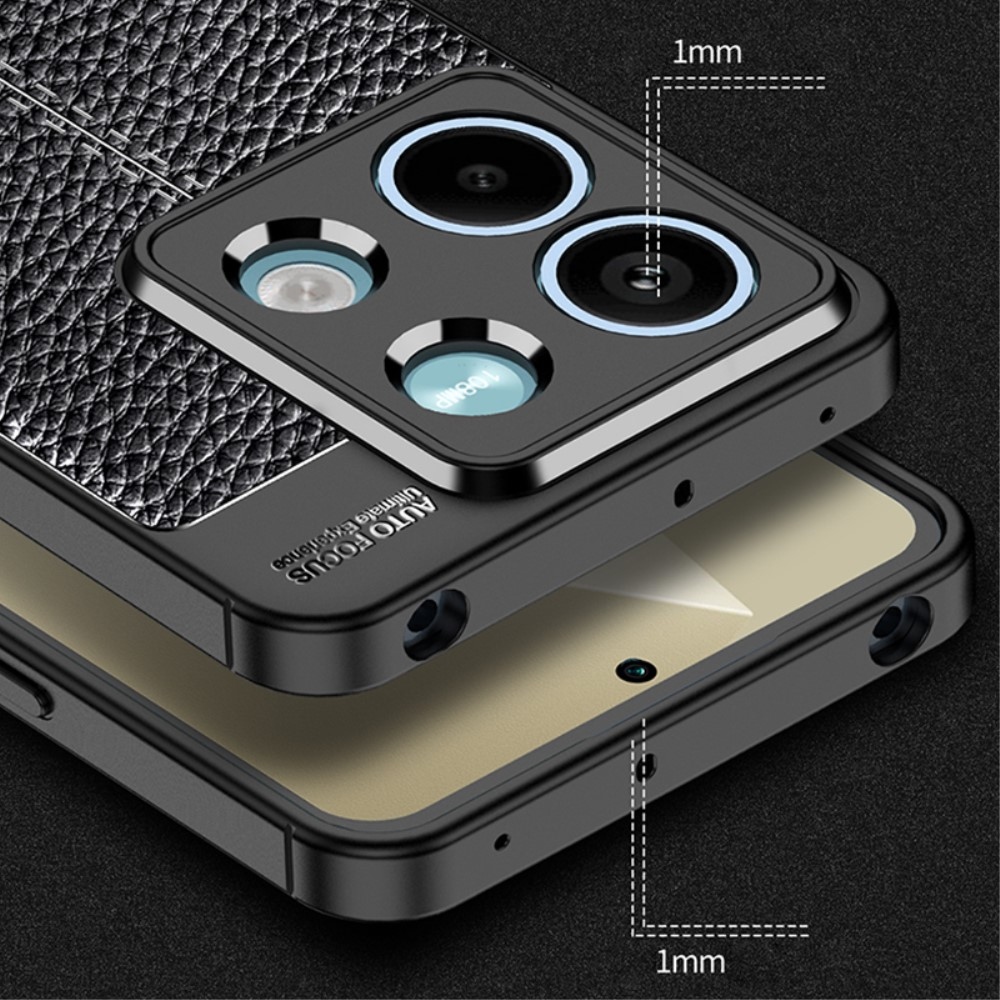 Litchi tartós zselés tok Xiaomi Redmi Note 13 5G - fekete