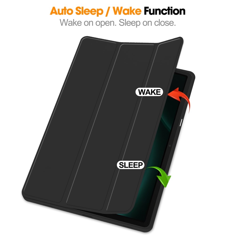 Intelligens záró tok Samsung Galaxy Tab S9 FE+ készülékhez - fekete