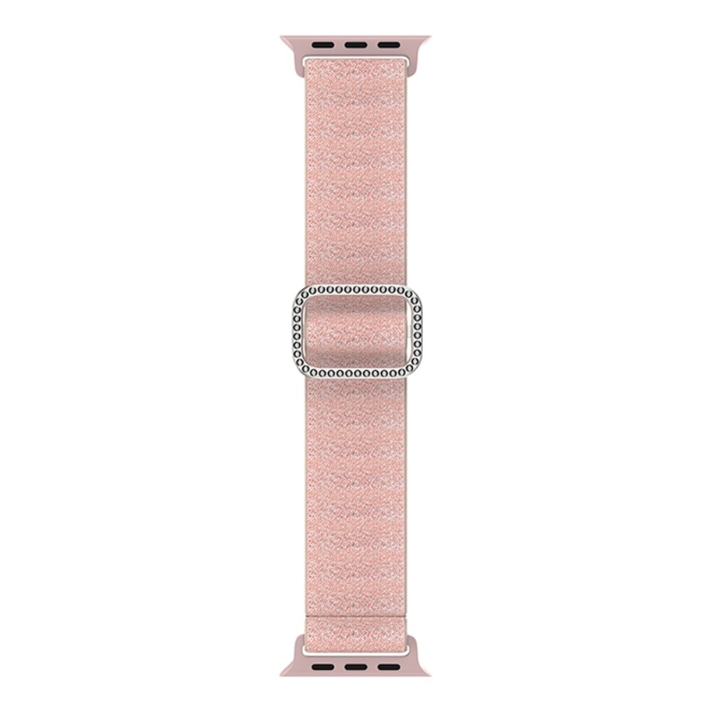 Dekoratív nejlon szíj Apple Watch Ultra/Ultra 2 49mm/SE/SE 2022/2023 44mm/9/8/7 45mm/6/5/4 44mm/3/2/1 42 mm-es Apple Watch Ultra/Ultra 2 49mm/SE/SE 2022/2023 órához - rózsaszínű