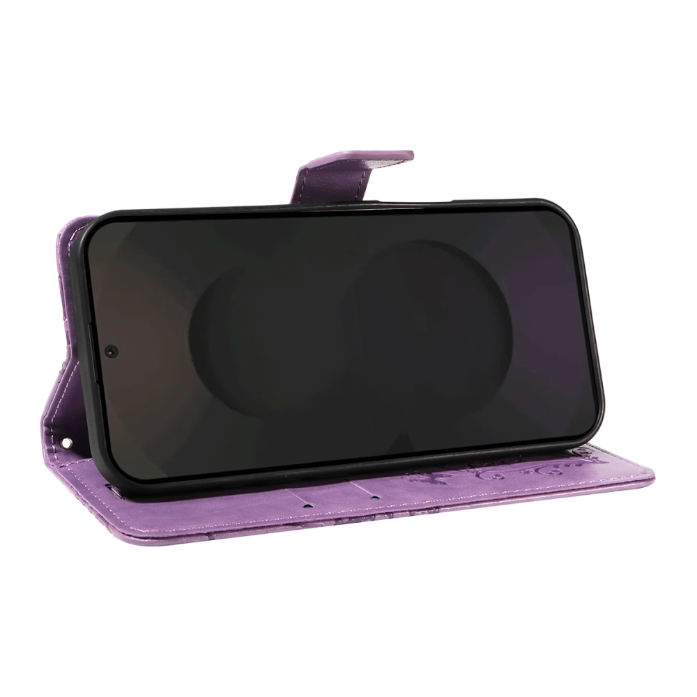 Nagy pillangó könyv tok Samsung Galaxy S25 FE készülékhez - lila