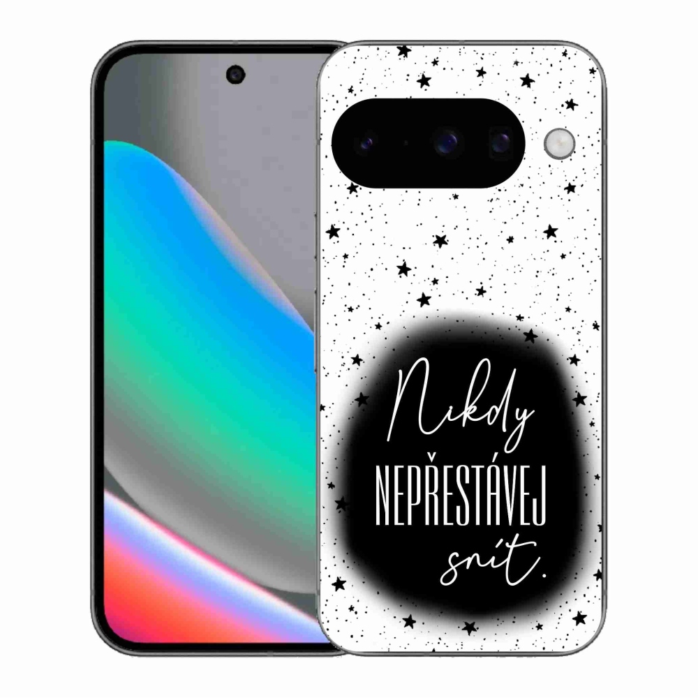 Gél borítás mmCase a Google Pixel 10 - Idézet 1 fekete-fehér háttérrel