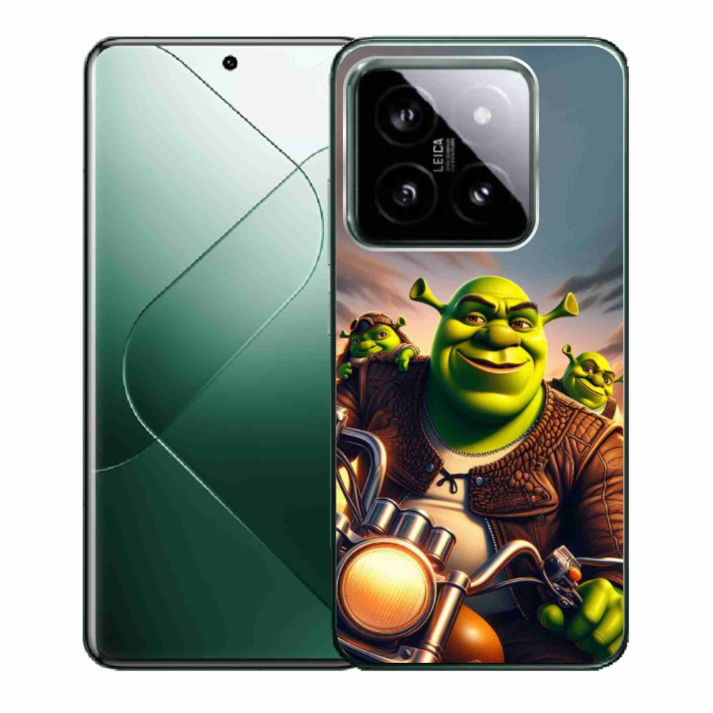 Gél borítás mmCase a Xiaomi 14-hez - Shrek egy motorkerékpáron
