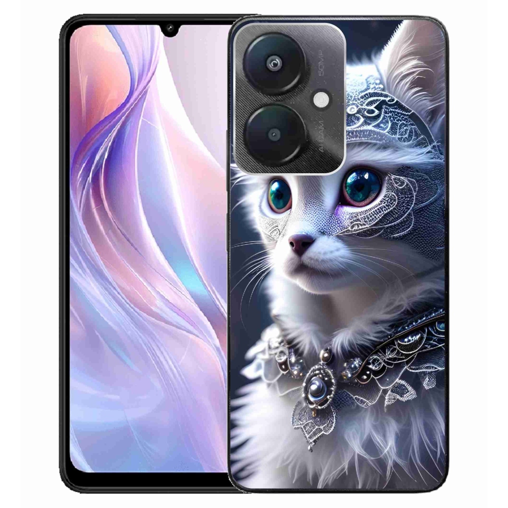 Gél borítás mmCase a Xiaomi Redmi 13C 5G-hez - fehér macska