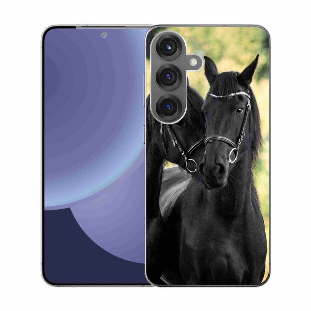 Gél borítás mmCase Samsung Galaxy S25 készülékhez - két fekete ló
