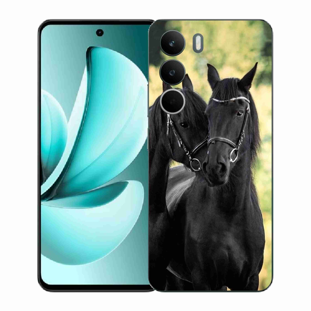 Zselés borítás mmCase a Realme C71 készülékhez - két fekete ló