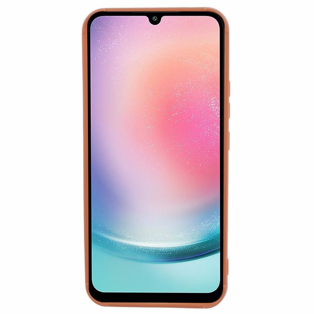 Rácsos tartós zselés tok Samsung Galaxy A24 készülékhez - barna