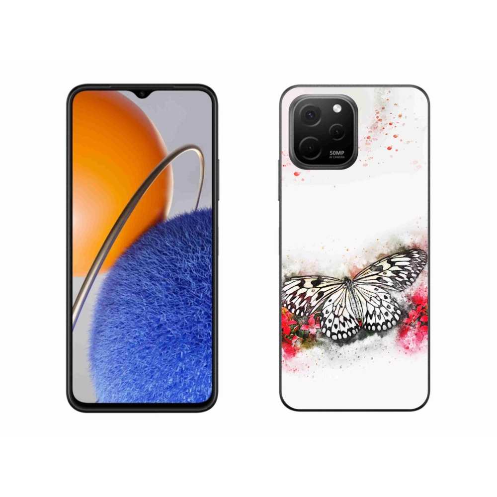 Gél borítás mmCase a Huawei Nova Y61 készülékhez - fekete és fehér pillangó