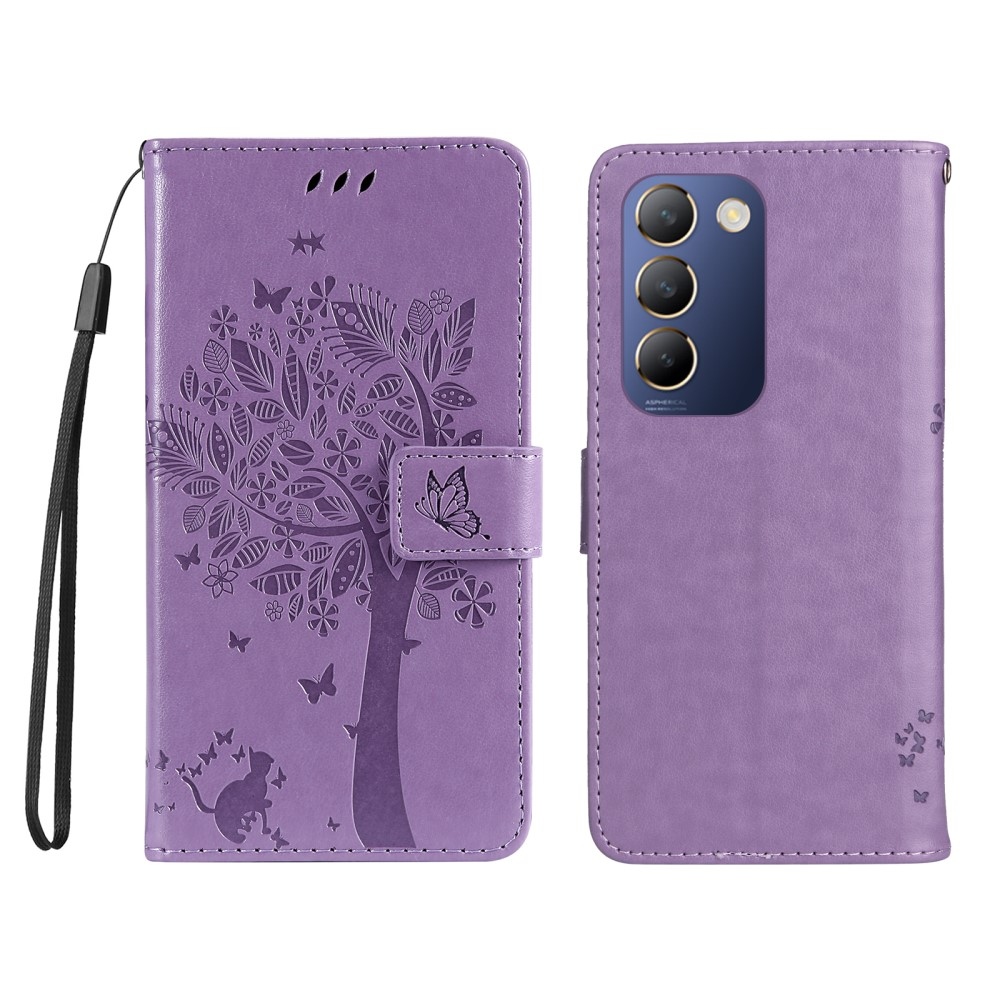 Fa könyv tok a Vivo V40 SE 4G/5G készülékhez - világos lila