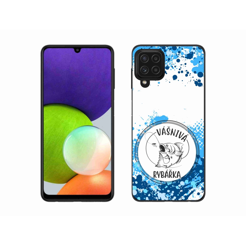 Gél borító mmCase Samsung Galaxy A22 4G - szenvedélyes halász fehér háttérrel