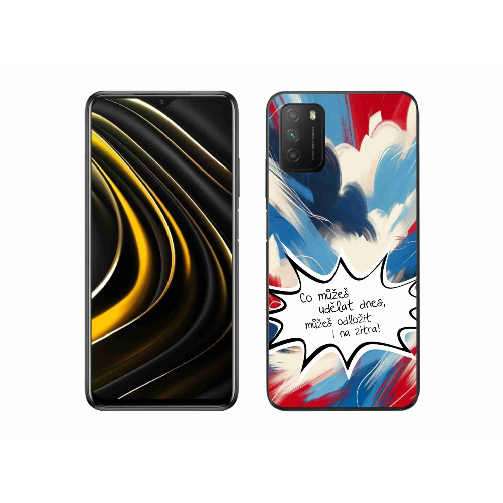 Gél borító mmCase a Xiaomi Poco M3-hoz - vicces szöveg 9 fehér háttér