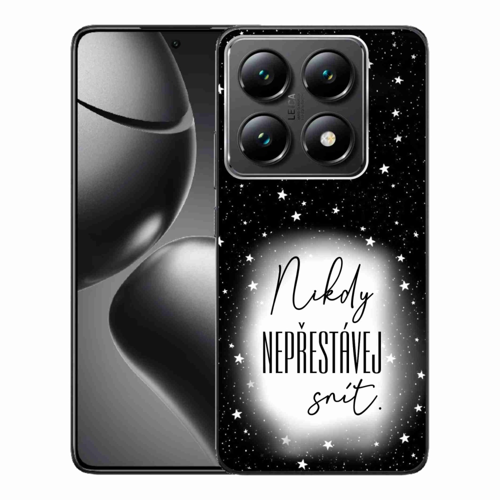 Gél borítás mmCase a Xiaomi 14T Pro számára - idézet 1 fehér és fekete háttérrel