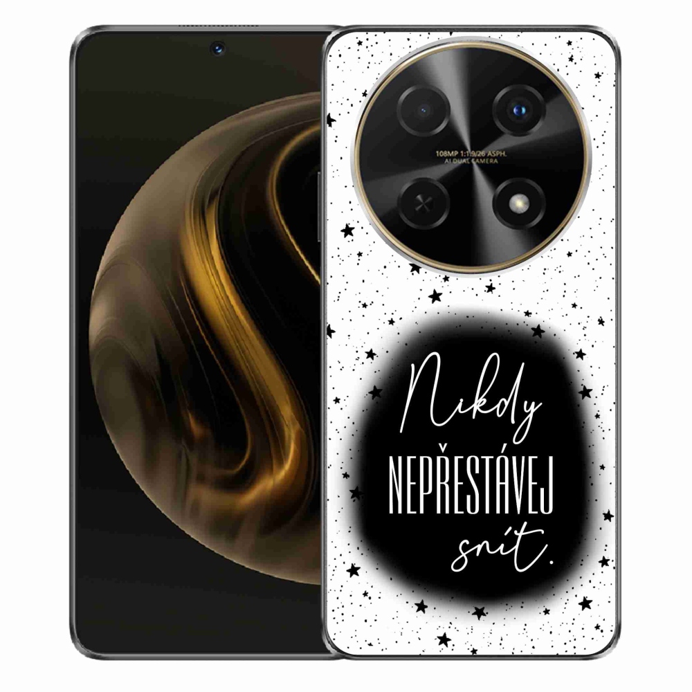 Gél borítás mmCase a Huawei Nova 12i - idézet 1 fekete-fehér háttérrel