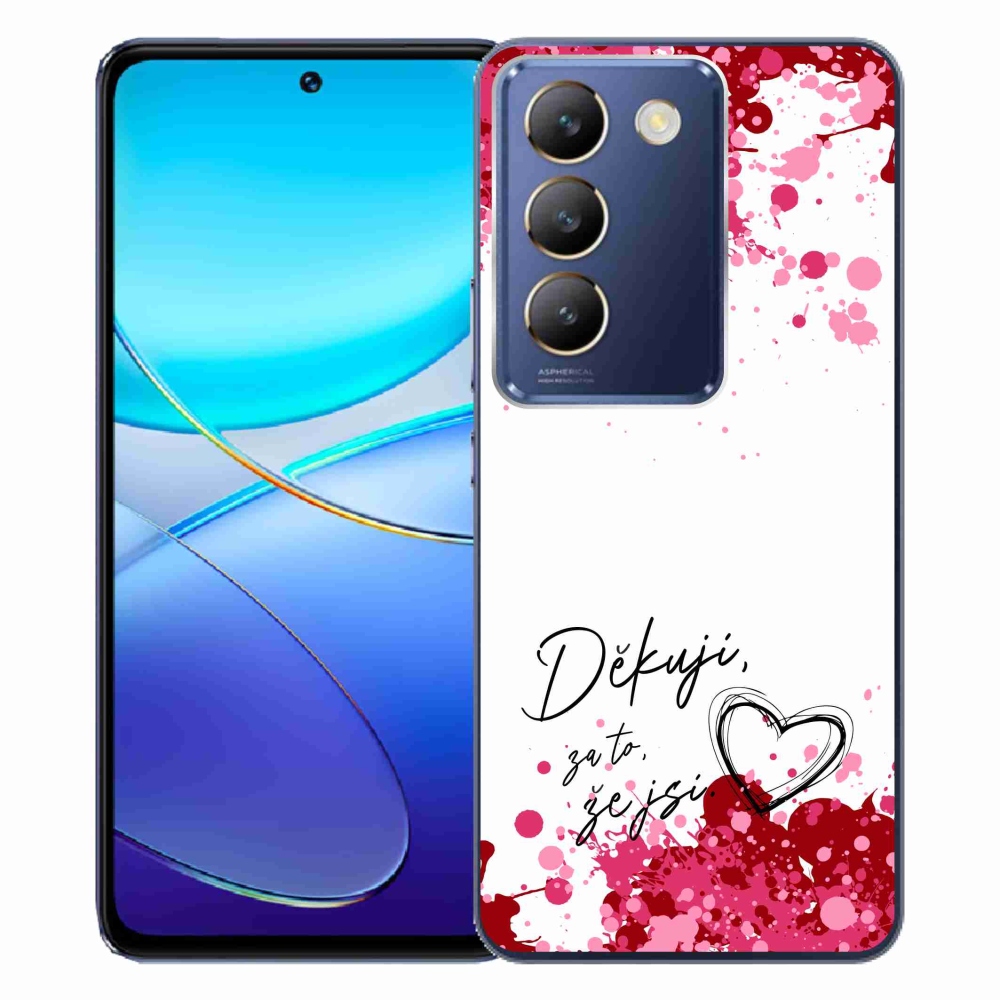 Gél borító mmCase Vivo V40 SE 4G/5G - szerelem szöveg 2 fehér háttérrel