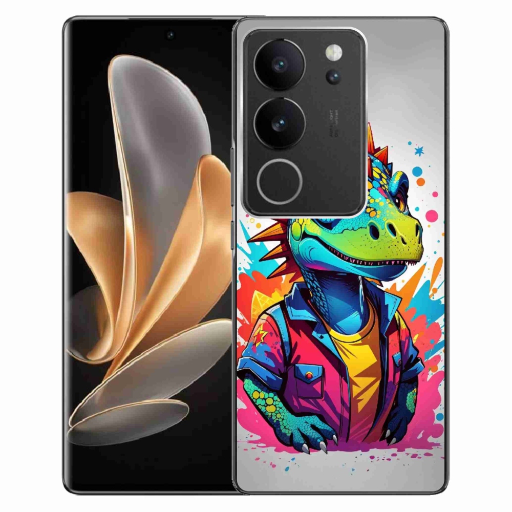 Gél borító mmCase a Vivo V29 5G-n - színes dinoszaurusz