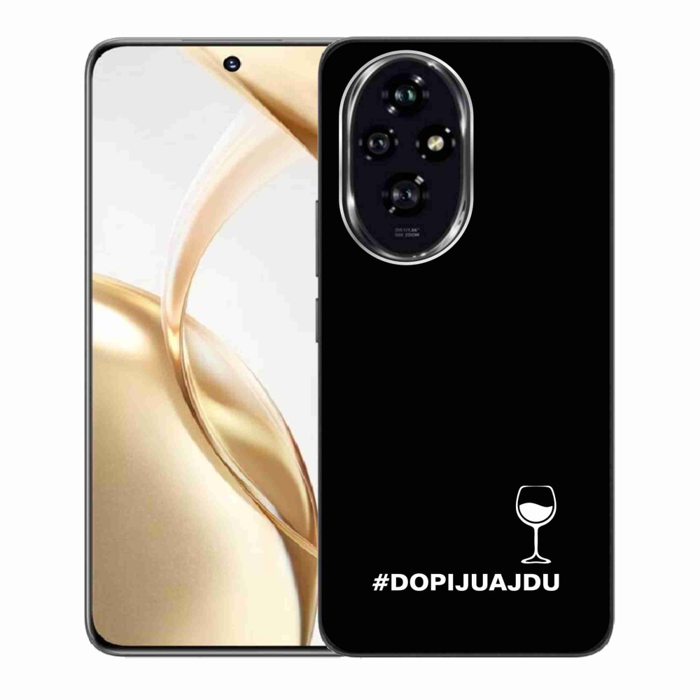 Zselés borító mmCase a Honor 200 5G készülékhez - bor motívum fekete háttérrel