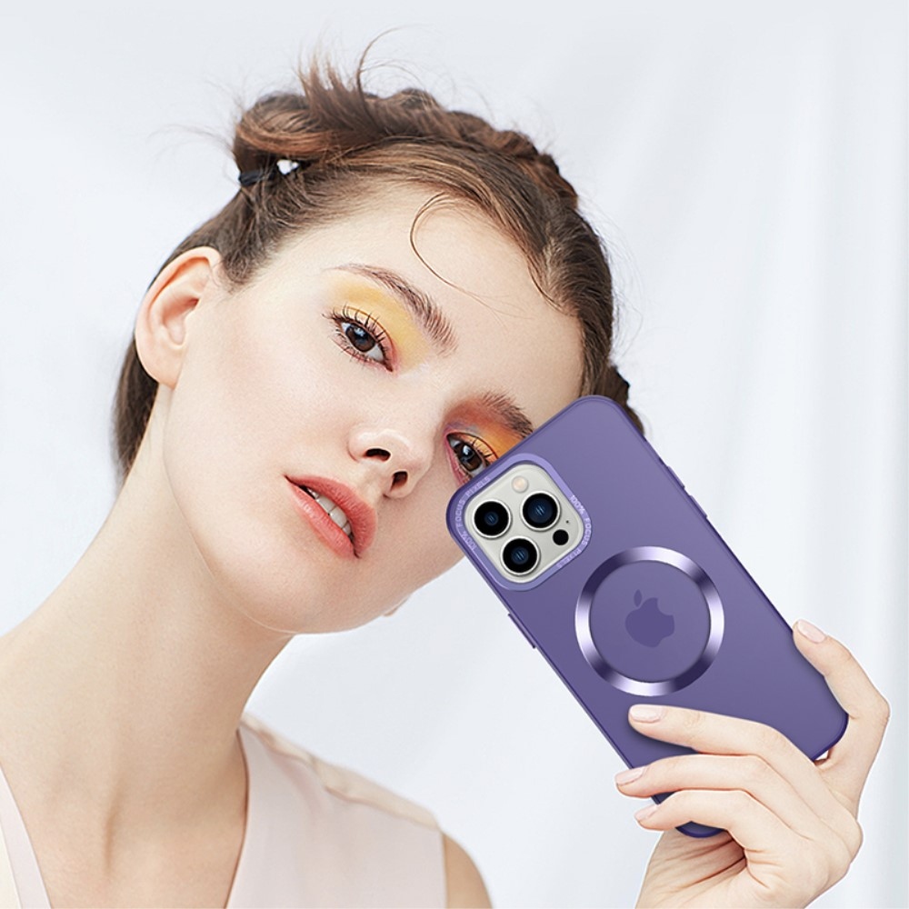 Gumi zselés tok MagSafe támogatással iPhone 15 Pro Max készülékhez - lila