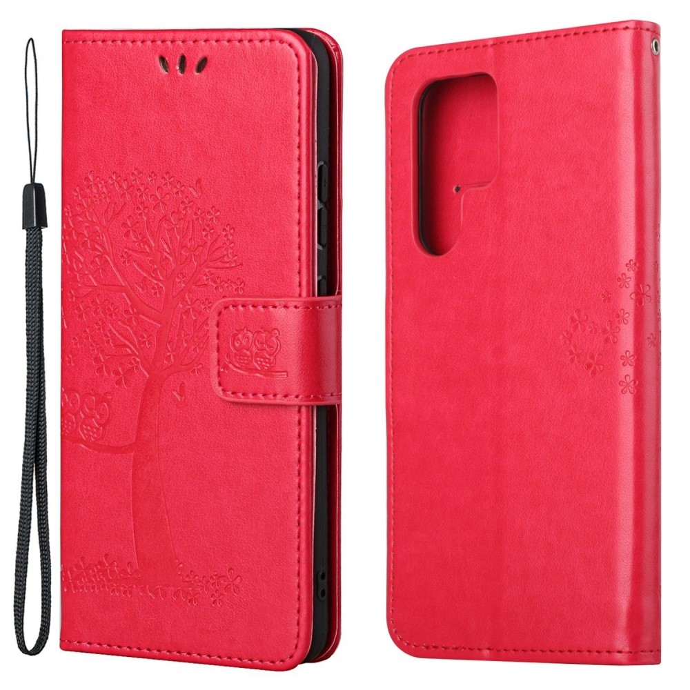 Fás könyv tok Samsung Galaxy S24 Ultra készülékhez - piros