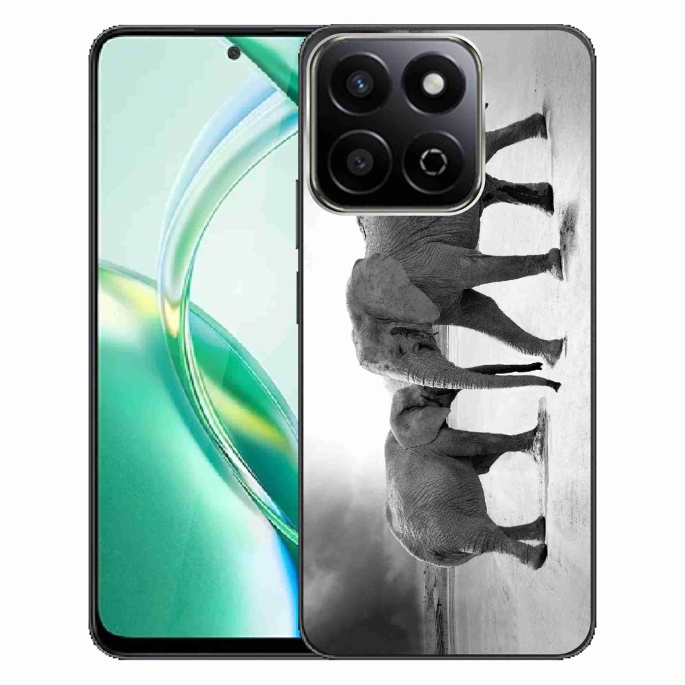 Zselés borító mmCase a Honor 200 Smart 5G készülékhez - fekete és fehér elefántok