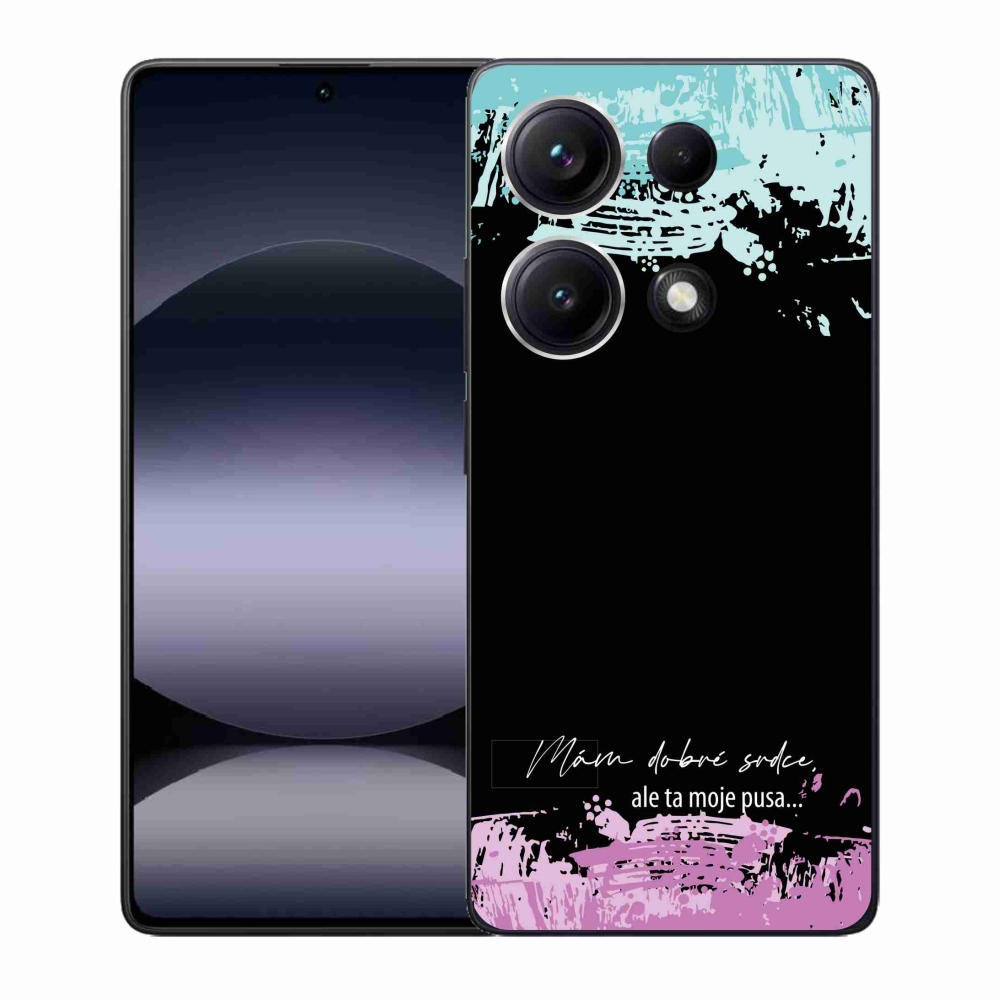 Gél borító mmCase a Xiaomi Redmi Note 14S-hez - vicces szöveg 3 fekete háttérrel