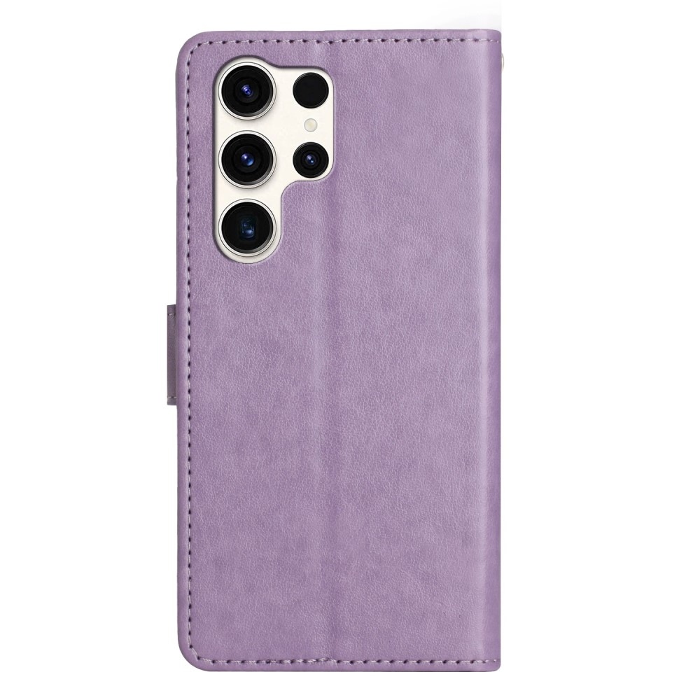 Virágok könyv tok Samsung Galaxy S25 Ultra készülékhez - világos lila