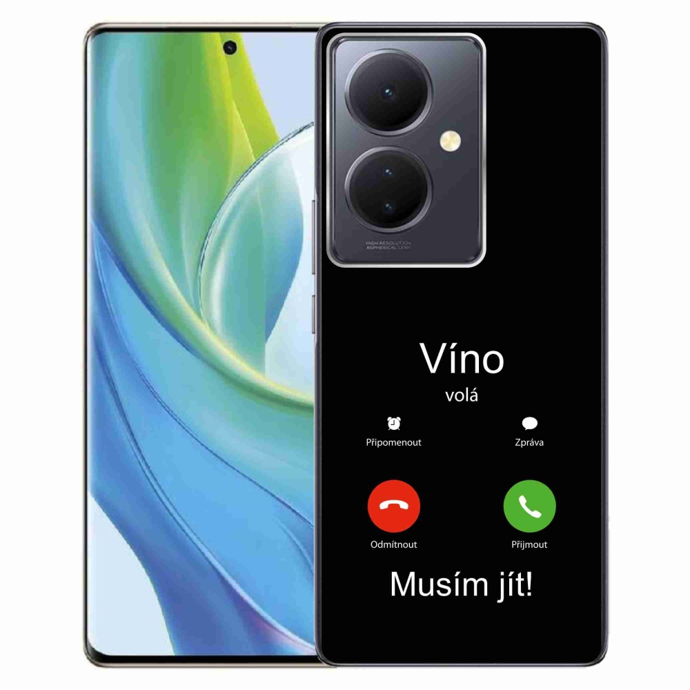 Gél borítás mmCase a Vivo V29 Lite 5G-n - bor hívja a fekete hátteret