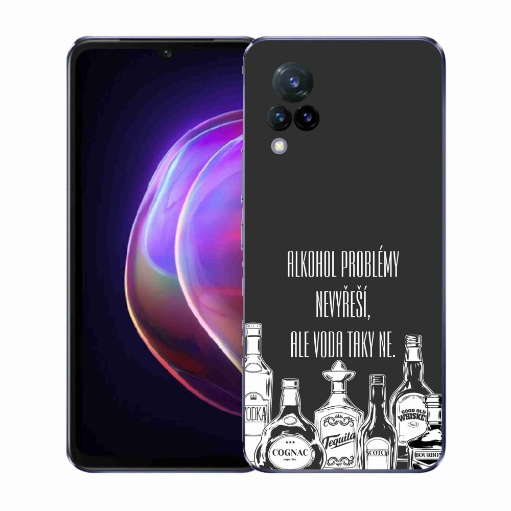 Gél borító mmCase Vivo V21 4G/5G - vicces szöveg fekete háttérrel