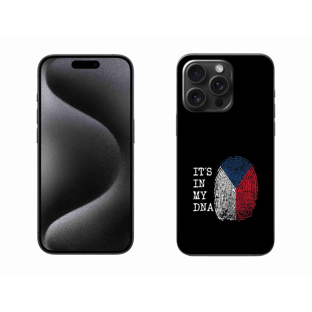 Zselés borítás mmCase iPhone 15 Pro Max készülékhez - zászlós ujjlenyomat fekete háttérrel