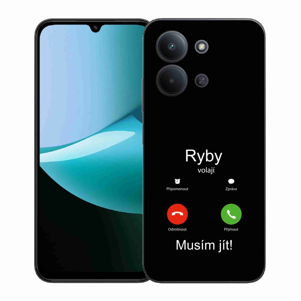 Gél borítás mmCase a Xiaomi Redmi 15C 4G (171mm)/Poco C85 4G (171mm) - hal hívás fekete háttérrel