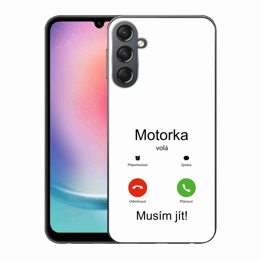 Gél borító mmCase Samsung Galaxy A24 - motoros hívások fehér háttérrel