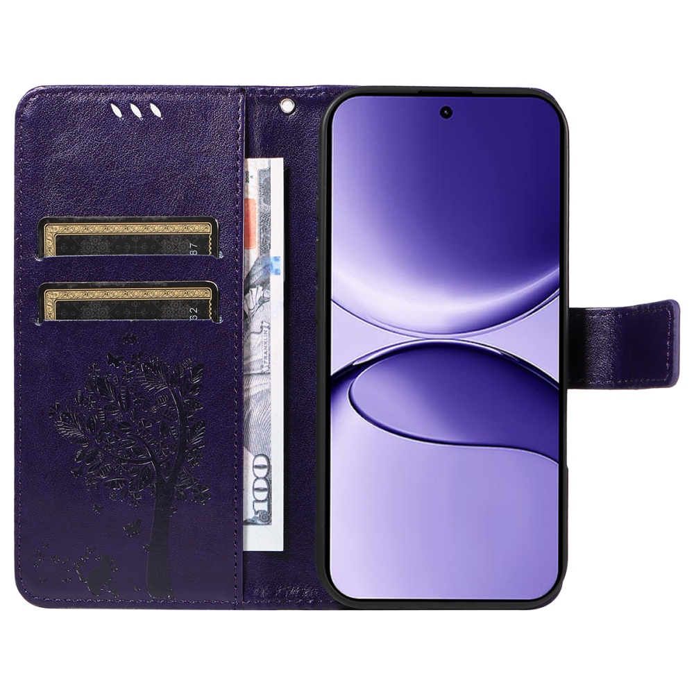 Fák könyv tokja Xiaomi Poco F7 5G - sötétlila