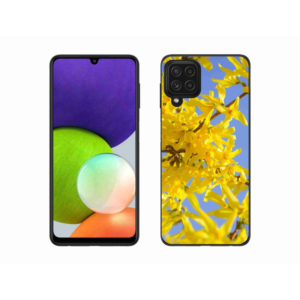 Gél borítás mmCase Samsung Galaxy A22 4G - sárga virágok