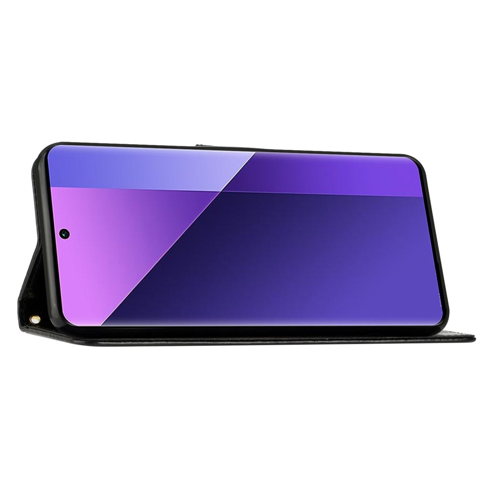 Virágok könyv tok Samsung Galaxy A26 5G-hez - fekete