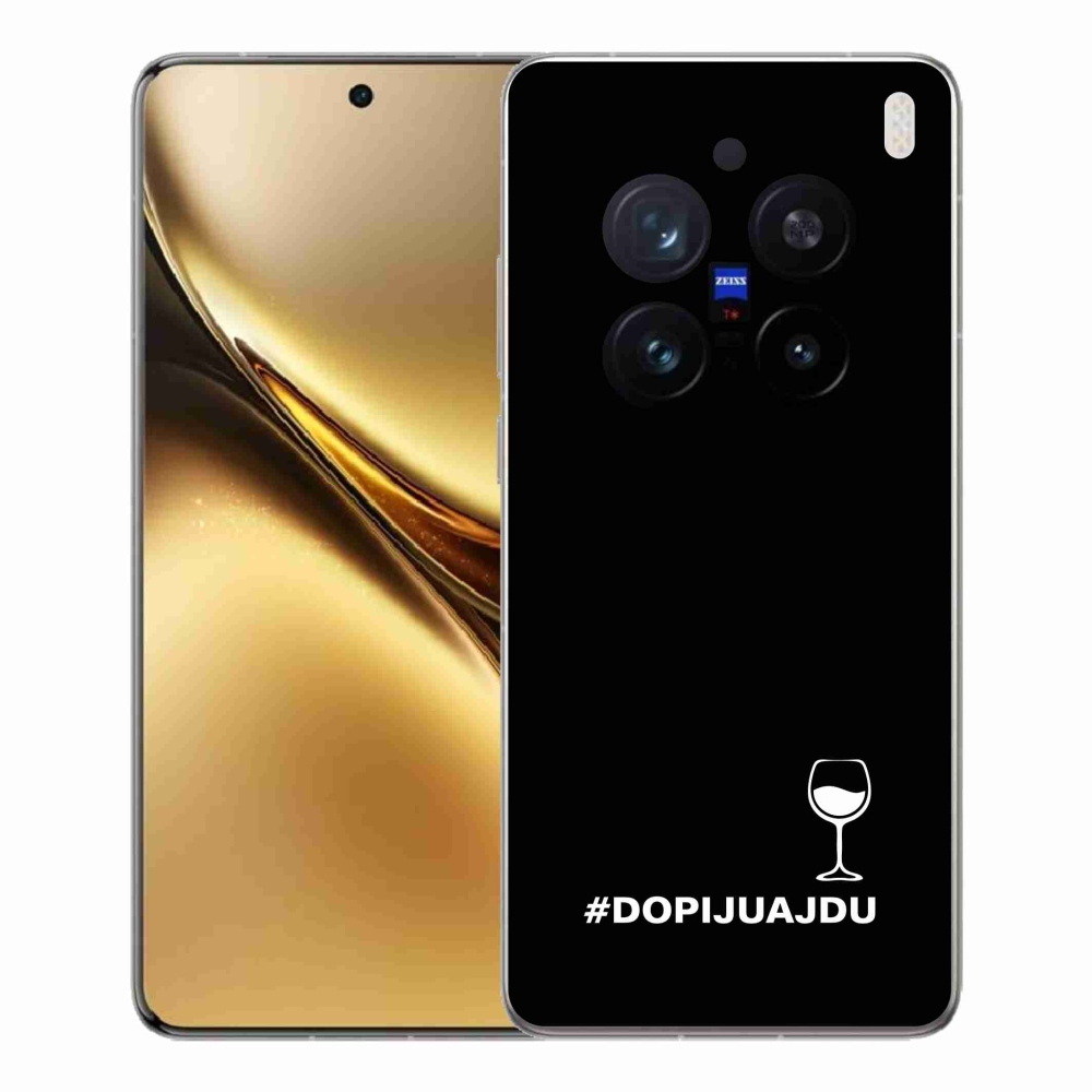 Gél borítás mmCase a Vivo X200 Pro 5G készülékhez - bor motívum fekete háttérrel