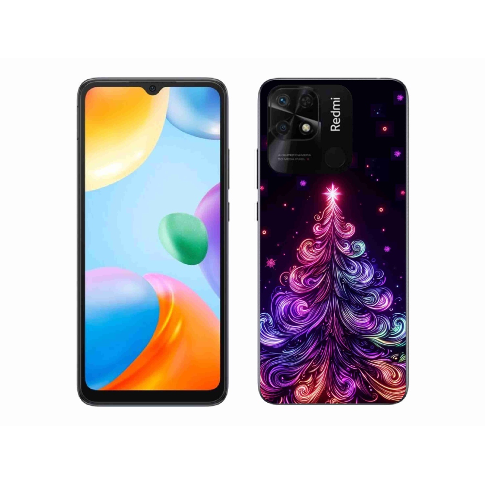 Gél borítás mmCase a Xiaomi Redmi 10C-hez - neon karácsonyfa 1